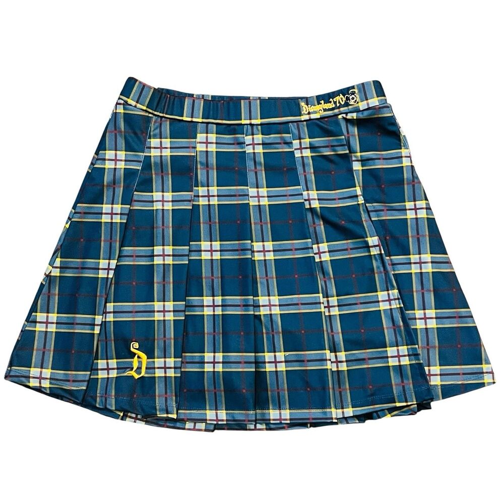 Disneyland Resort 70th Anniversary Blue Plaid Pleated Skort Women's Medium